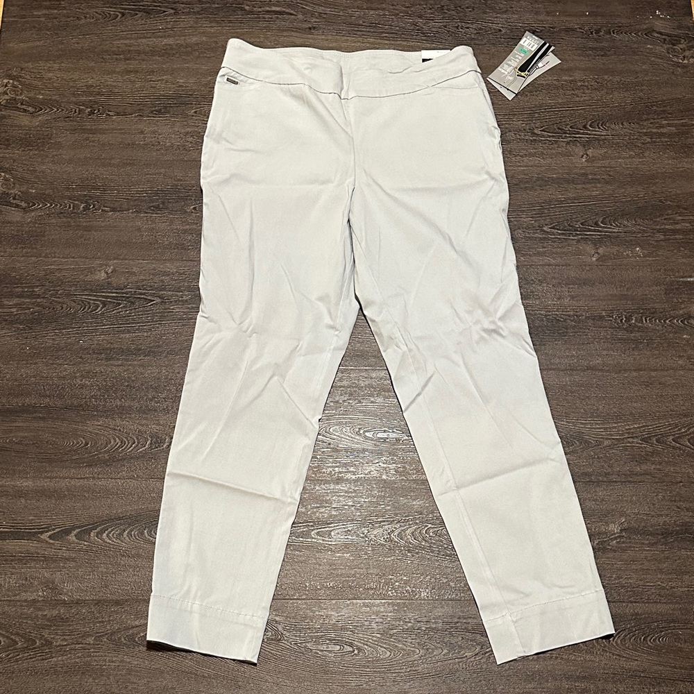 Slimsation By Multiples Cream Straight Leg Pants